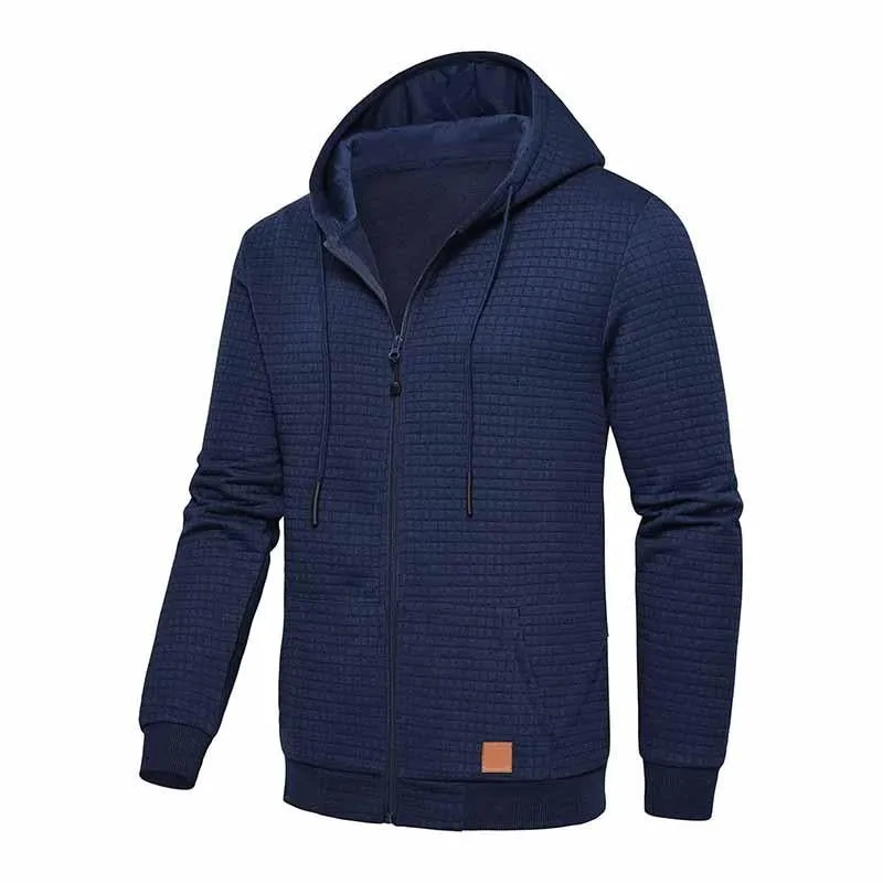Men's Casual Waffle Hooded Long Sleeve Zipper Jacket 45184006M sold by Manly product image thumbnail 3