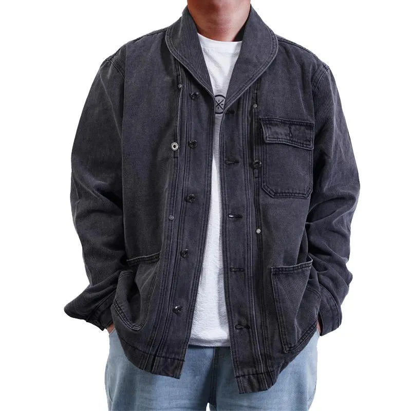 MEN'S VINTAGE SOLID COLOR MULTI-POCKET PRINTED JACKET 93813998X sold by Manly