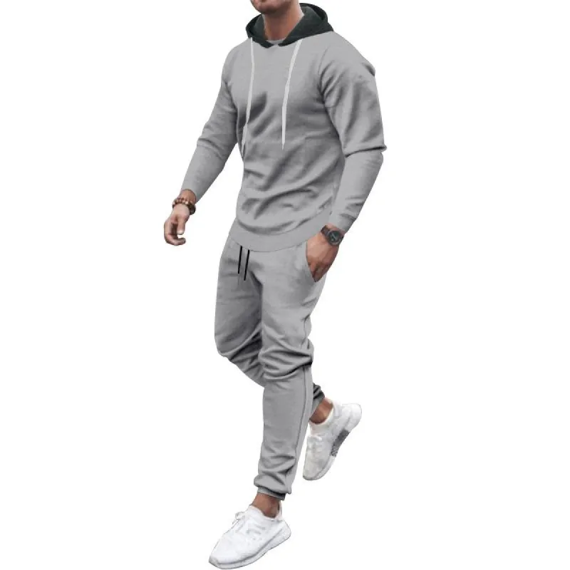 Men's Casual Sports Solid Color Long Sleeve Hoodie Sweatpants Set 36863000M sold by Manly