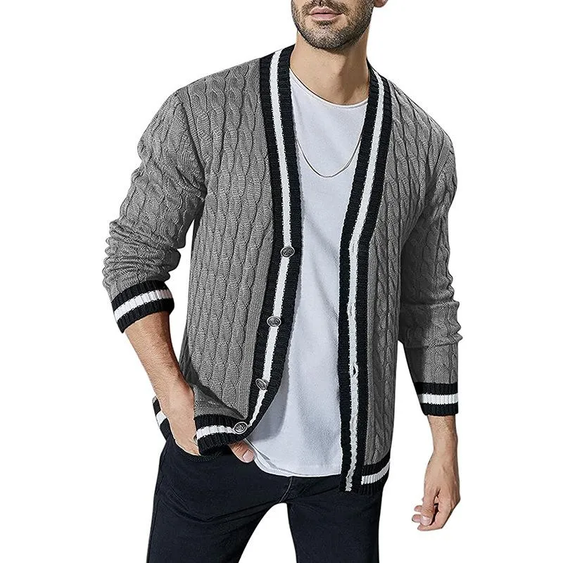 Men's Colorblock Knit Long Sleeve Cardigan 40066315X sold by Manly