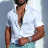 Men's Stand Collar Short Sleeve Casual Shirt 46112933Z sold by Manly