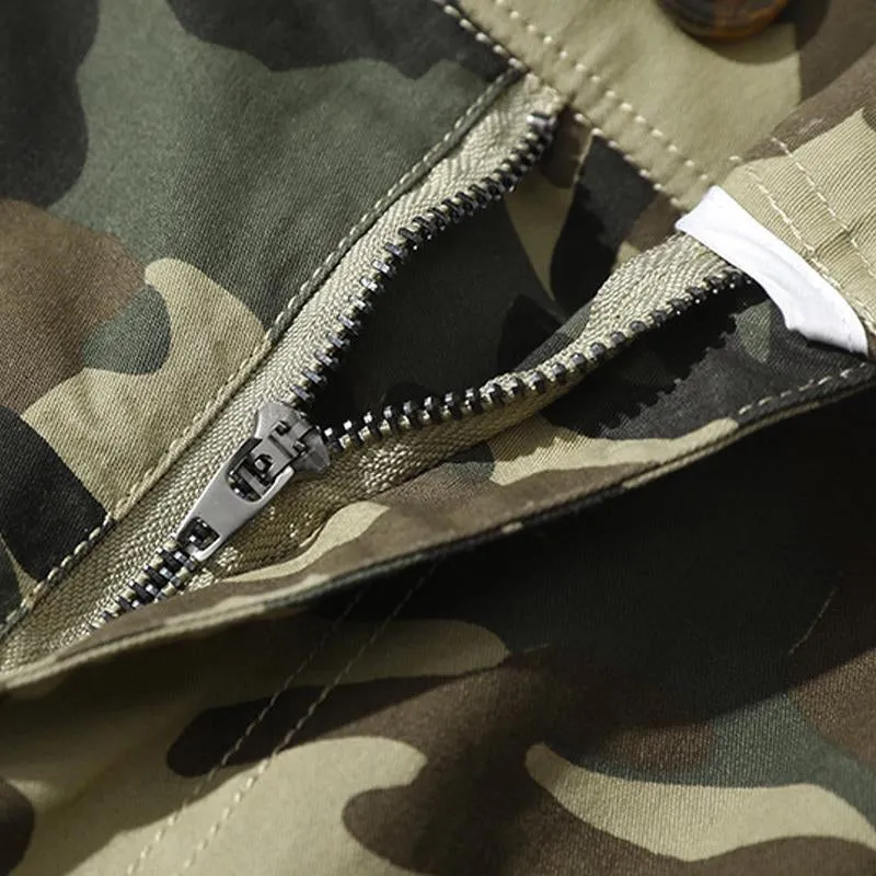 Men's Casual Cotton Washed Camouflage Multi-Pocket Straight Cargo Shorts 96939960M sold by Manly product image thumbnail 5