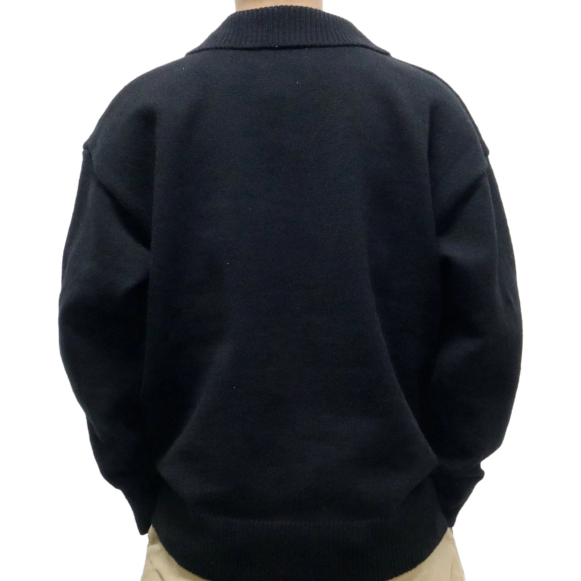 Men's Casual Letters Print Polo Collar Long Sleeve Pullover Sweater 89800757M sold by Manly product image thumbnail 5