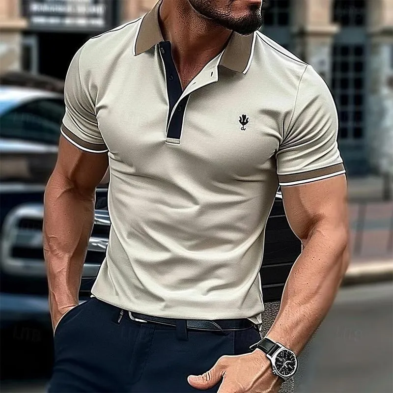 Men's Casual Colorblock Zipper Short-sleeved POLO Shirt 30739641X sold by Manly product image thumbnail 4