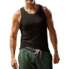 Men's Casual Sports Solid Color Crew Neck Tank Top 10041262Y sold by Manly