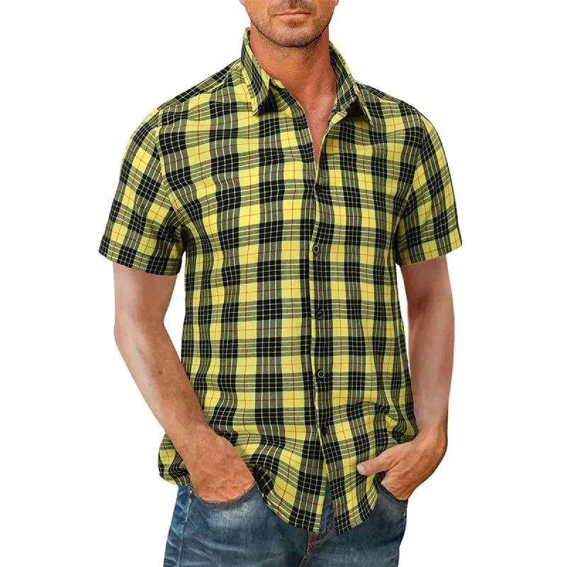Men's Hawaiian Short Sleeve Plaid Shirt 03417017X made by Manly