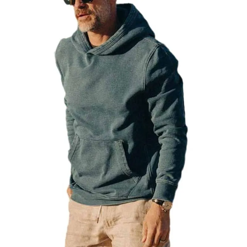 Men's Casual Solid Color Cotton Blended Loose Hoodie 59562446M sold by Manly