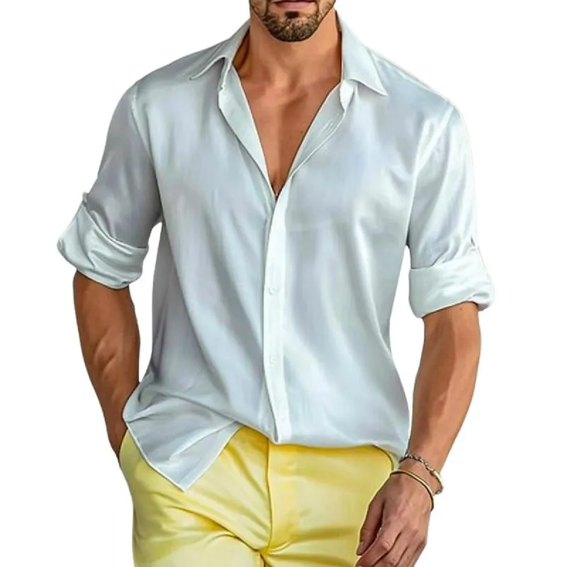 Men's Casual Lapel Long Sleeve Shirt 11742230X sold by Manly