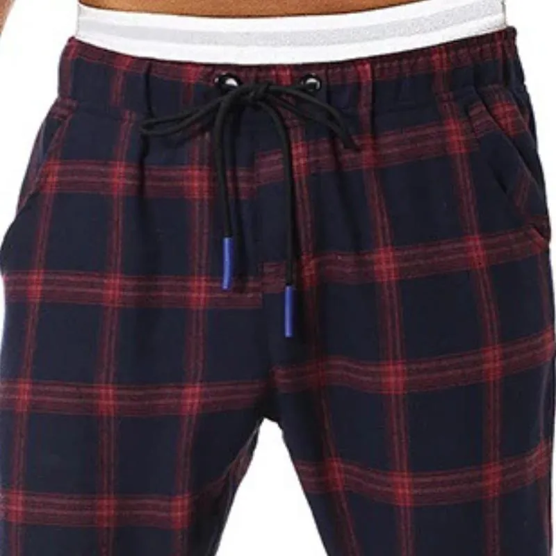 Men's Retro Casual Plaid Print Drawstring Sports Pants 69845647TO sold by Manly product image thumbnail 2