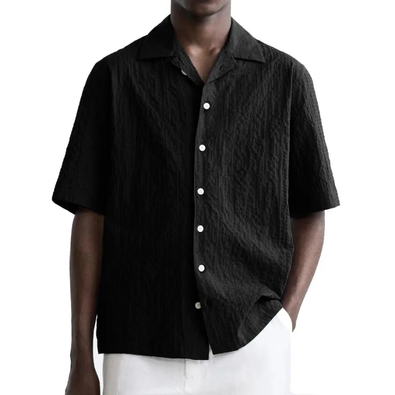 Men's Solid Color Cuban Collar Short Sleeve Shirt 11547824Y sold by Manly product image thumbnail 3