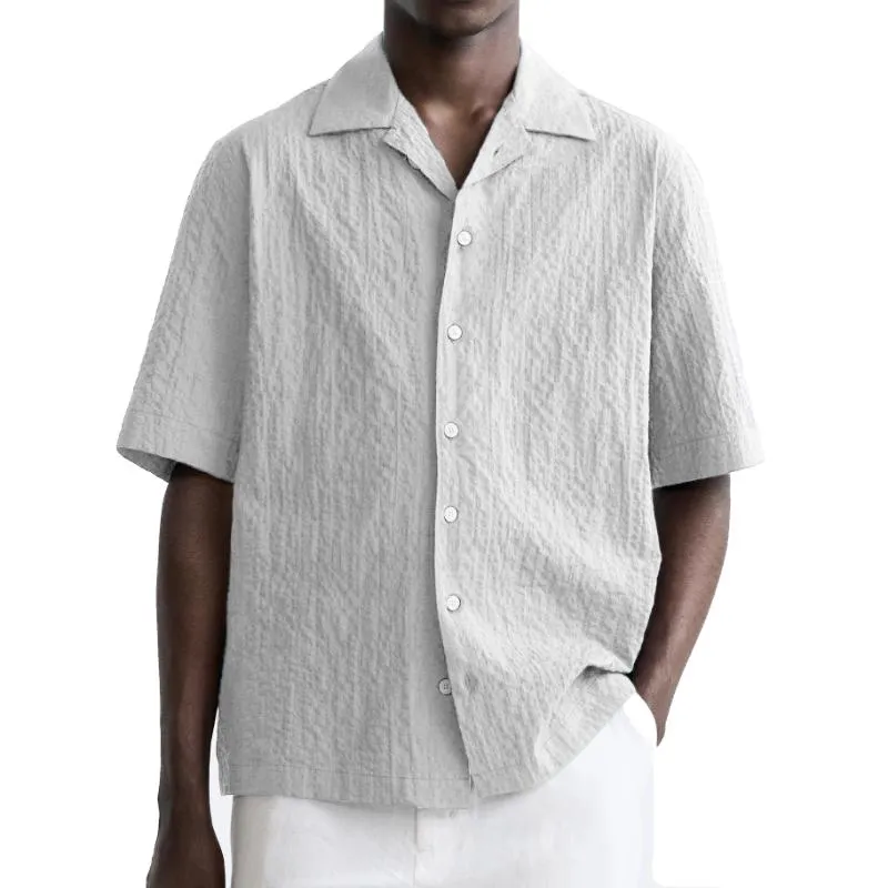 Men's Solid Color Cuban Collar Short Sleeve Shirt 11547824Y sold by Manly product image thumbnail 2