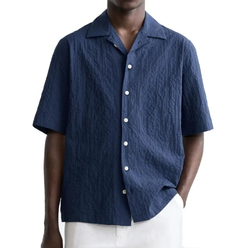 Men's Solid Color Cuban Collar Short Sleeve Shirt 11547824Y sold by Manly