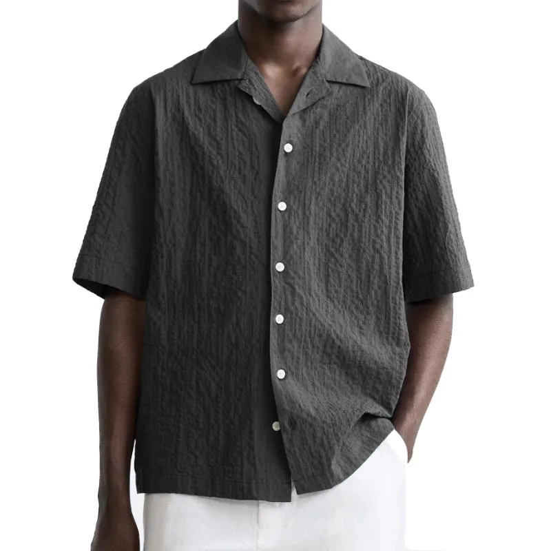 Men's Solid Color Cuban Collar Short Sleeve Shirt 11547824Y sold by Manly product image thumbnail 5
