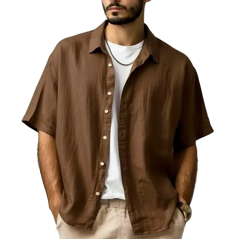 Men's Solid Color Casual Short-sleeved Shirt 14147305X sold by Manly product image thumbnail 2