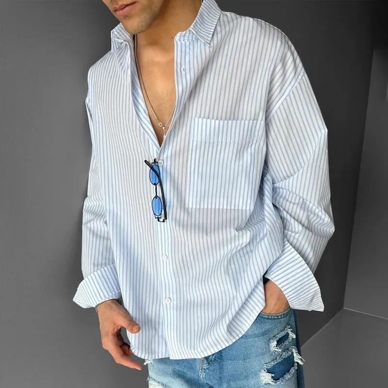 Men's Striped Long Sleeve Loose Casual Shirt 09599895Z sold by Manly product image thumbnail 3