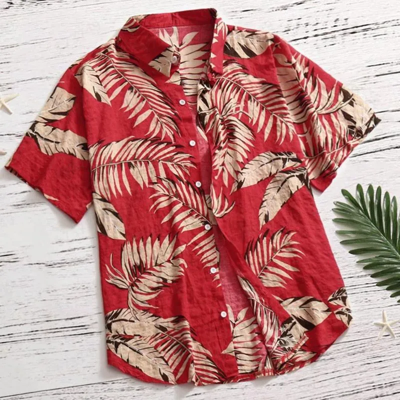 Men's Casual Hawaiian Style Printed Lapel Short Sleeve Shirt 44891669Y sold by Manly product image thumbnail 3