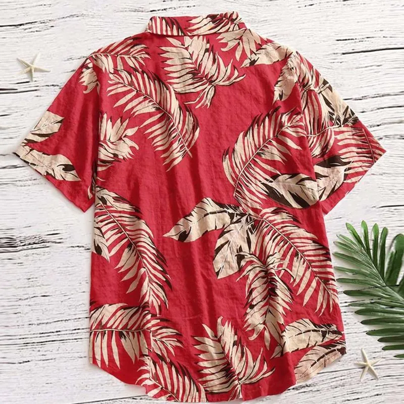 Men's Casual Hawaiian Style Printed Lapel Short Sleeve Shirt 44891669Y sold by Manly product image thumbnail 4