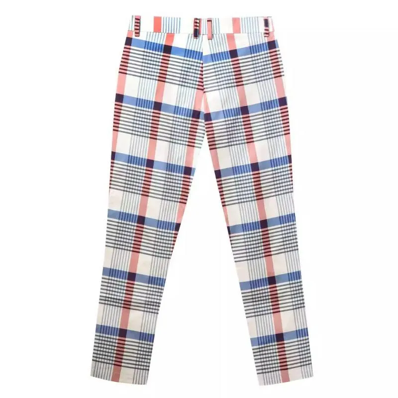 Men's Casual Plaid Print Skinny Pants 46722050Y sold by Manly product image thumbnail 3