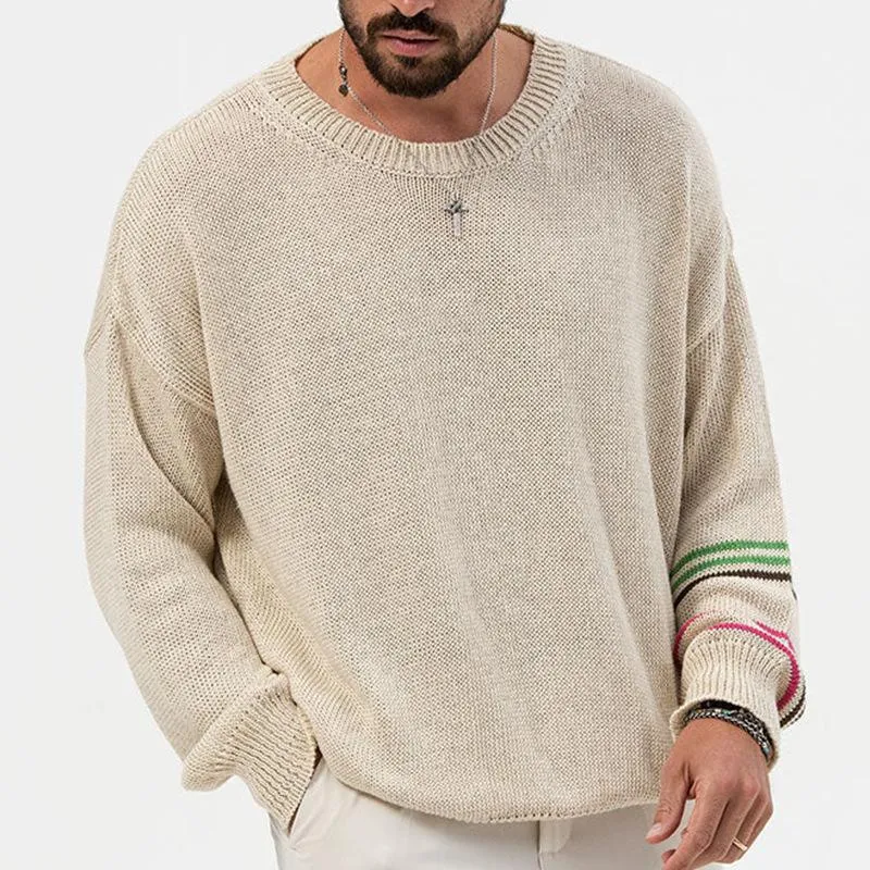 Men's Casual Thin Round Neck Long Sleeve Loose Knitted Sweater 43311042M sold by Manly product image thumbnail 2