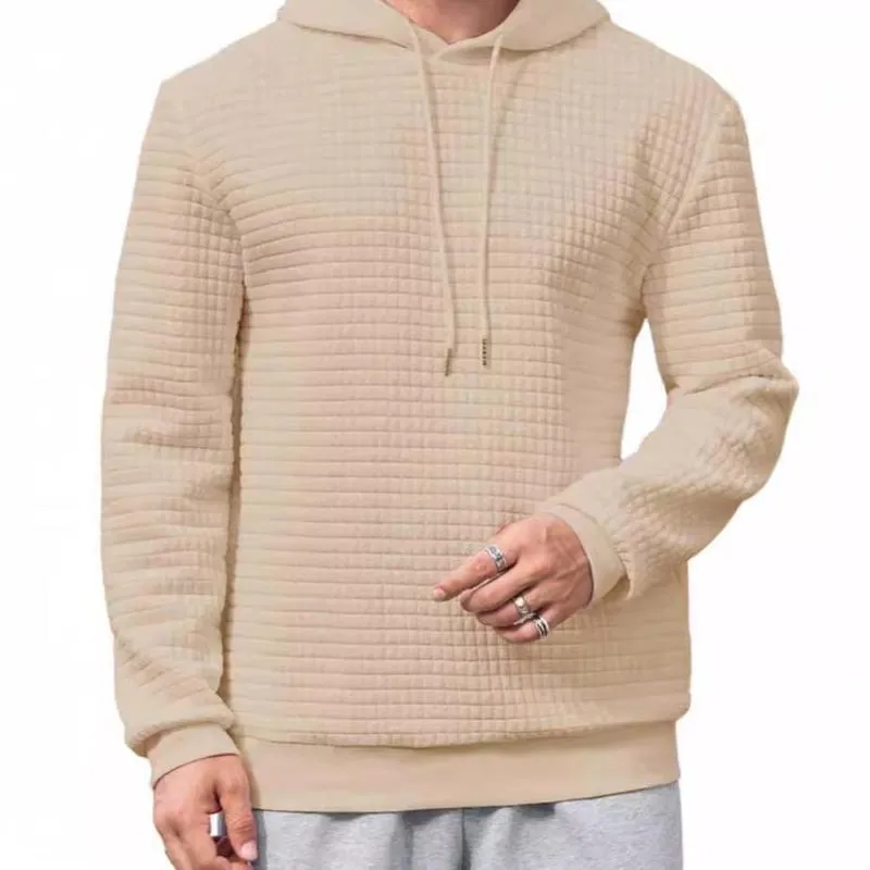 Men's Casual 3D Plaid Jacquard Loose Long-Sleeved Hoodie 00427778M sold by Manly product image thumbnail 5