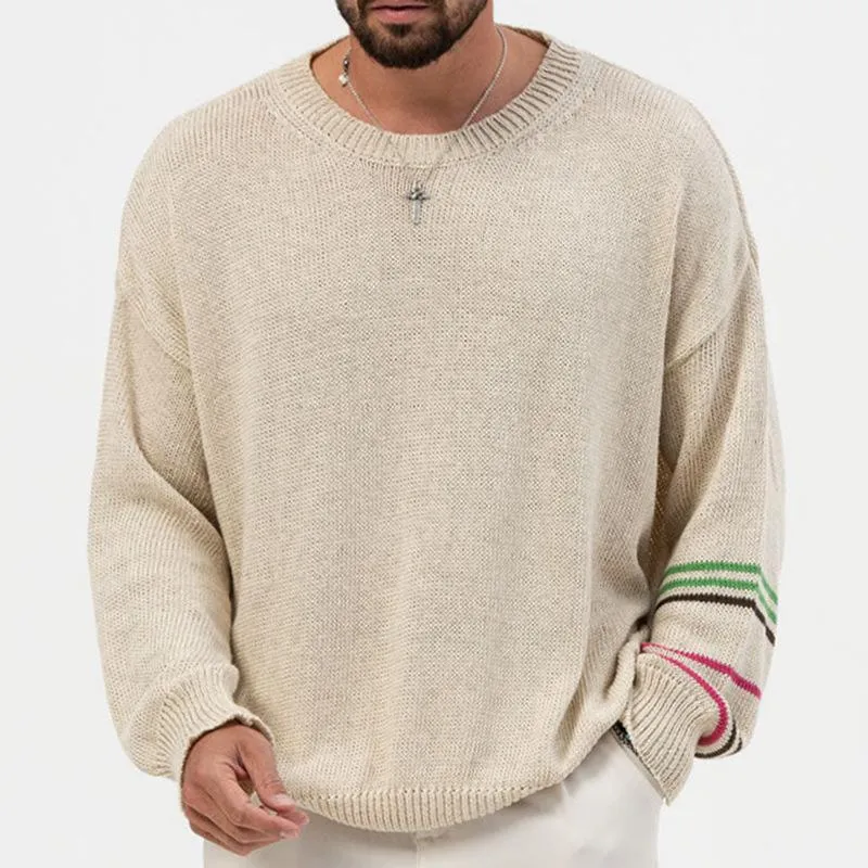 Men's Casual Thin Round Neck Long Sleeve Loose Knitted Sweater 43311042M sold by Manly product image thumbnail 3