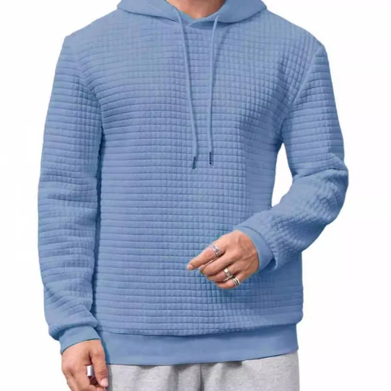 Men's Casual 3D Plaid Jacquard Loose Long-Sleeved Hoodie 00427778M sold by Manly product image thumbnail 4