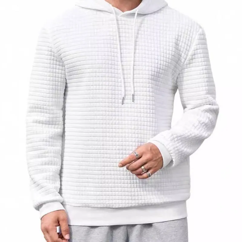 Men's Casual 3D Plaid Jacquard Loose Long-Sleeved Hoodie 00427778M sold by Manly product image thumbnail 3