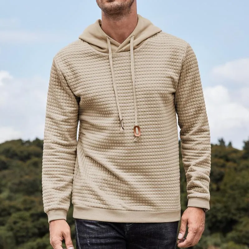 Men's Solid Color Textured Long Sleeve Casual Hoodie 18600396Z sold by Manly product image thumbnail 5