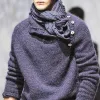 Men's Solid Color Buttons Collar Long Sleeve Sweater 21588765Z sold by Manly
