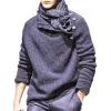 Men's Solid Color Buttons Collar Long Sleeve Sweater 21588765Z sold by Manly