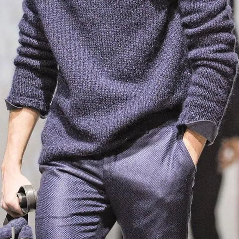 Men's Solid Color Buttons Collar Long Sleeve Sweater 21588765Z sold by Manly product image thumbnail 4