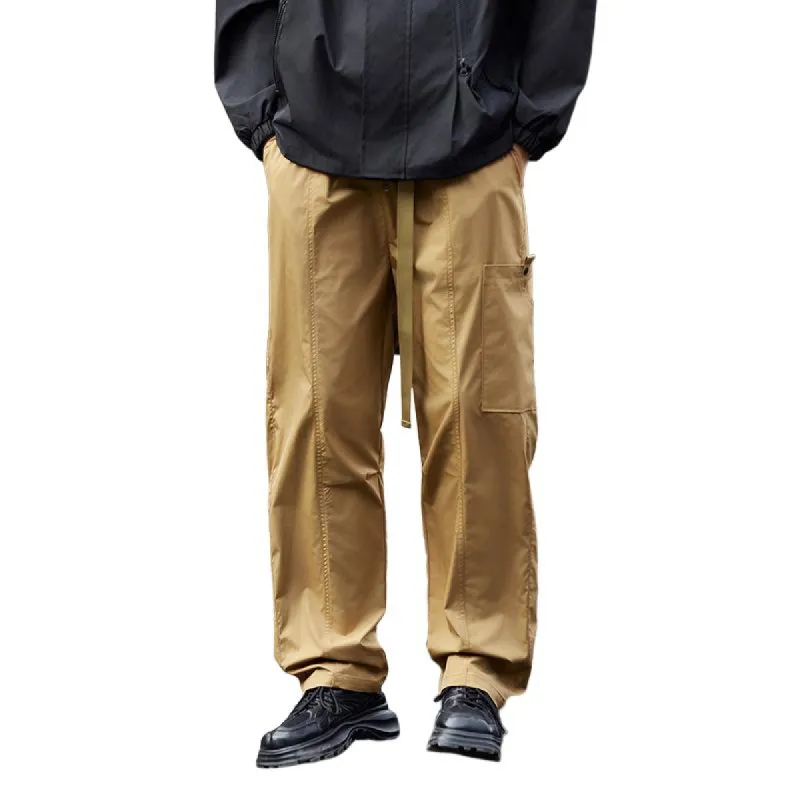 Men's Loose Multi-Pocket Cargo Straight Trousers 48292015Y sold by Manly