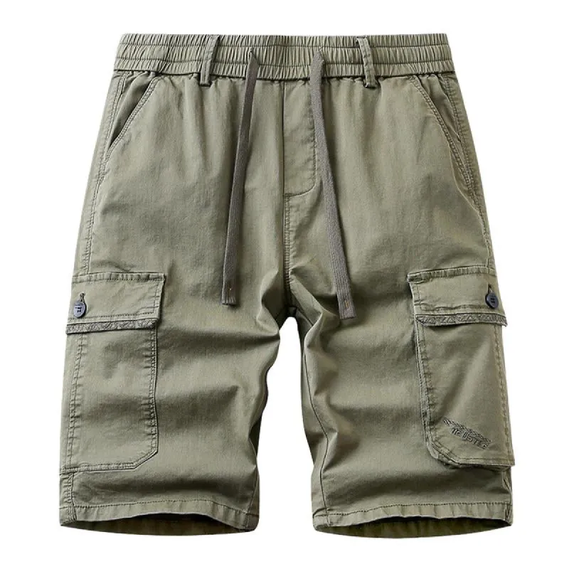 Men's Vintage Washed Loose Straight Elastic Waist Cargo Shorts 35780763M sold by Manly
