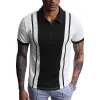 Men's Color Block Short Sleeve Polo Shirt 23634345Y sold by Manly