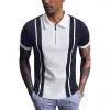 Men's Color Block Short Sleeve Polo Shirt 23634345Y sold by Manly