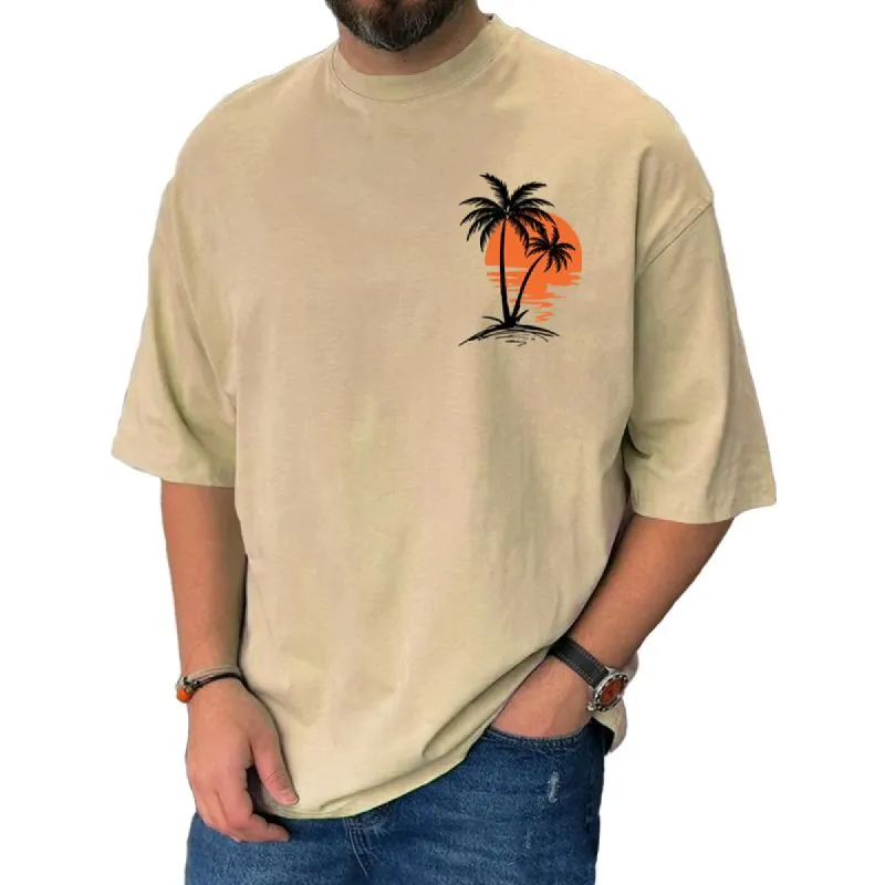 Men's Casual Versatile Loose Short-sleeved Round Neck T-shirt 90562741X sold by Manly