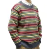 Men's Rainbow Stripe Jacquard Pullover Sweater 08600587X sold by Manly