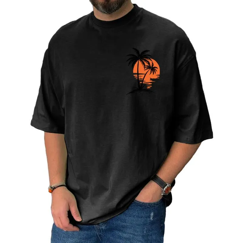 Men's Casual Versatile Loose Short-sleeved Round Neck T-shirt 90562741X sold by Manly product image thumbnail 5