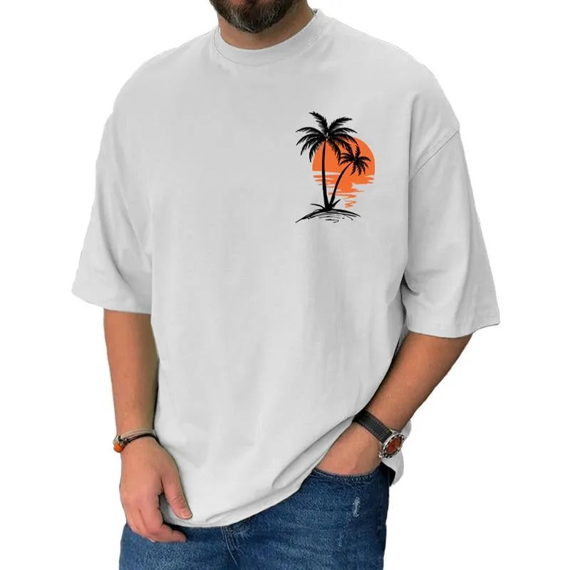 Men's Casual Versatile Loose Short-sleeved Round Neck T-shirt 90562741X sold by Manly product image thumbnail 2