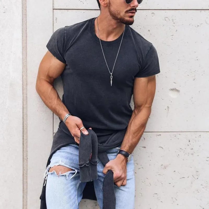 Men's Casual Cotton Blended Round Neck Slim Fit Short Sleeve T-shirt 11374073M sold by Manly product image thumbnail 2