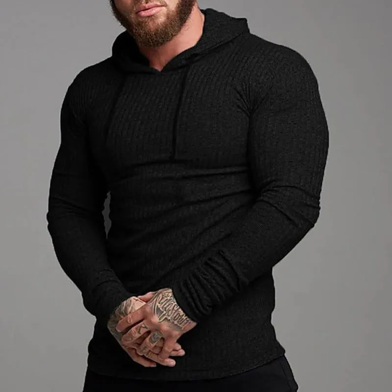 Men's Casual Solid Color Hooded Long Sleeve T-Shirt 53542652Y sold by Manly product image thumbnail 4