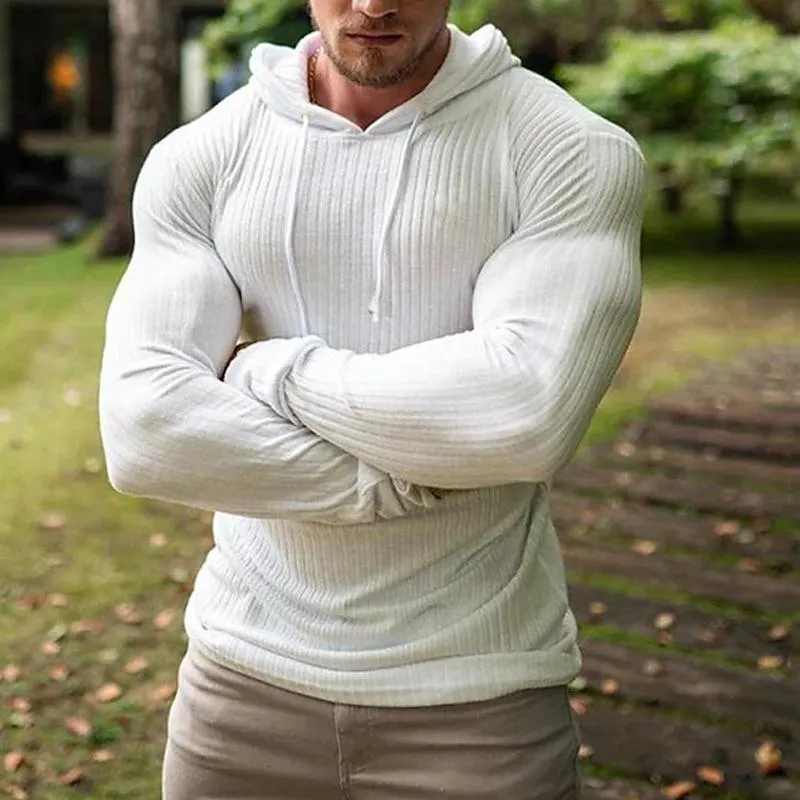 Men's Casual Solid Color Hooded Long Sleeve T-Shirt 53542652Y sold by Manly product image thumbnail 2