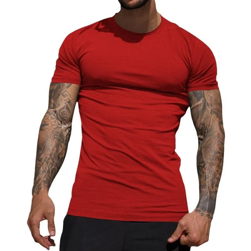 Men's All-match Solid Color Round Neck Short-sleeved T-shirt 61993478X sold by Manly product image thumbnail 5