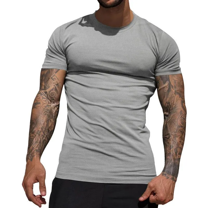 Men's All-match Solid Color Round Neck Short-sleeved T-shirt 61993478X sold by Manly product image thumbnail 3