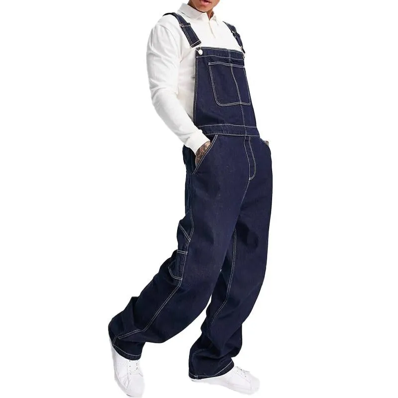 Men's Casual Loose Denim Overalls 48975150Y sold by Manly