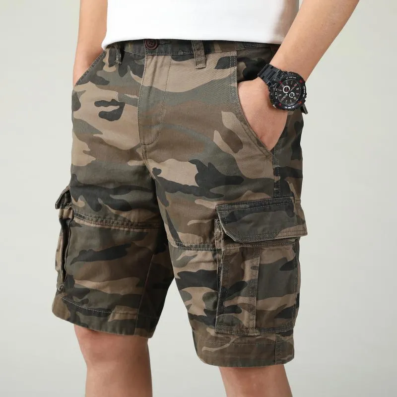Men's Retro Outdoor Camouflage Cotton Multi-Pocket Cargo Shorts 42297089M sold by Manly product image thumbnail 3
