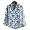 Men's Printed Casual Slim Lapel Long Sleeve Shirt 60431759X sold by Manly