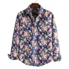 Men's Printed Casual Slim Lapel Long Sleeve Shirt 60431759X sold by Manly