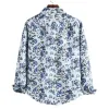 Men's Printed Casual Slim Lapel Long Sleeve Shirt 60431759X sold by Manly