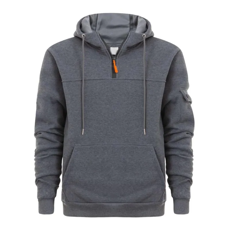 Men's Casual Cotton Blend Kangaroo Pocket Zipper Pullover Hoodie 54966782M sold by Manly